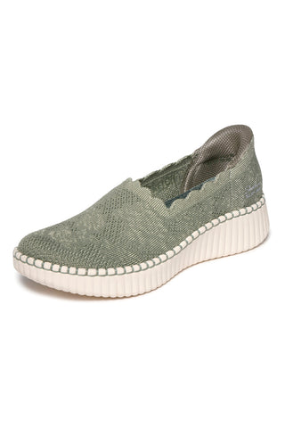Olivno zeleni copati iz perforirane pletenine Skechers WILSHIRE BLVD TRUE CHARM