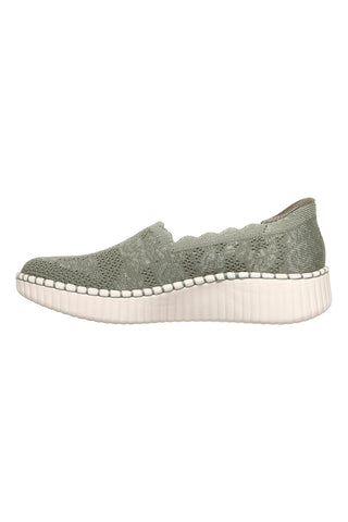 Olivno zeleni copati iz perforirane pletenine Skechers WILSHIRE BLVD TRUE CHARM