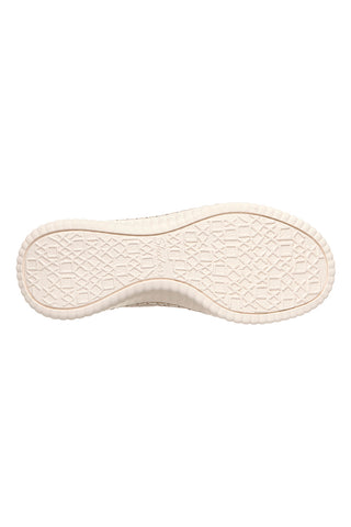 Skechers WILSHIRE BLVD TRUE CHARM perforirane pletene hlačke v sivkasti barvi