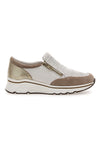 Beige White usnjene superge Prima riga 24564GLAM