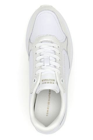 Bele usnjene športne copate Tommy jeans Th Chic