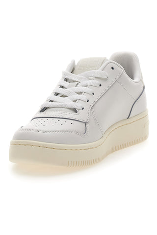 Tommy jeans TJw Basket style bele usnjene športne copate