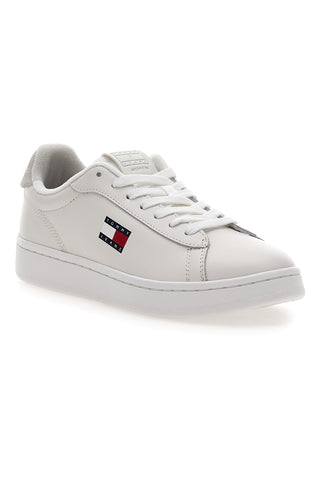 Bele športne copate s sivimi usnjenimi detajli Tommy jeans Archive '98