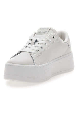 Beli ploščati podplat Tommy jeans Tjw Script Cupsole Superge