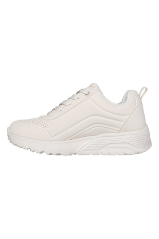 Bež superge z zadrgo na strani, ki jih je mogoče prati v pralnem stroju: Skechers Uno Lite Easy Zip