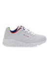 Sneakers bianche con platform Skechers Uno Lite Rainbow Speckle
