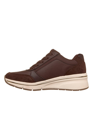 Sneakers marroni con zip laterale Skechers Billion Flex Luxe Up