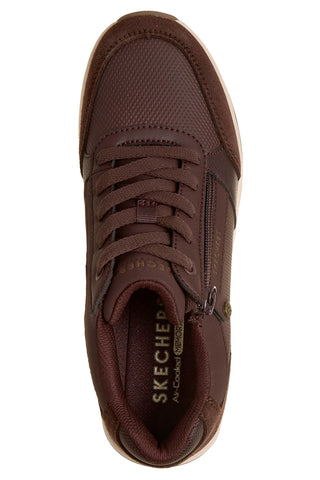 Sneakers marroni con zip laterale Skechers Billion Flex Luxe Up
