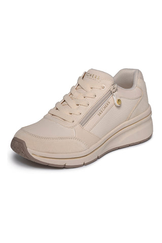 Sneakers beige con zip laterale Skechers Billion Flex Luxe Up