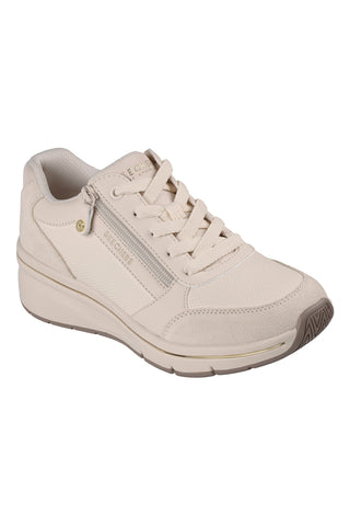 Sneakers beige con zip laterale Skechers Billion Flex Luxe Up