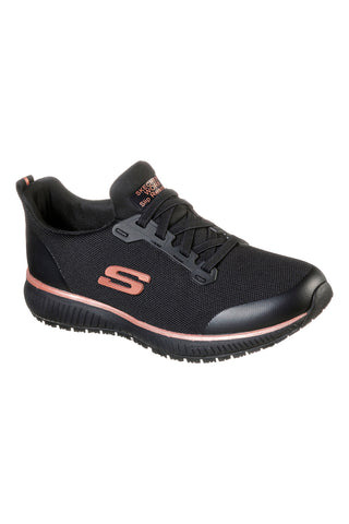 Črni in roza delovni čevlji Skechers Work: Squad SR