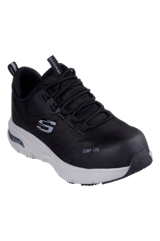Črni in sivi varnostni čevlji Skechers Work Slip-Resistant: Arch Fit - Ebinal