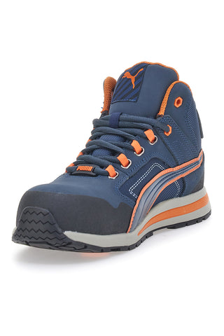 Modri in oranžni varnostni čevlji S3 Puma Safety Crosstwist Mid