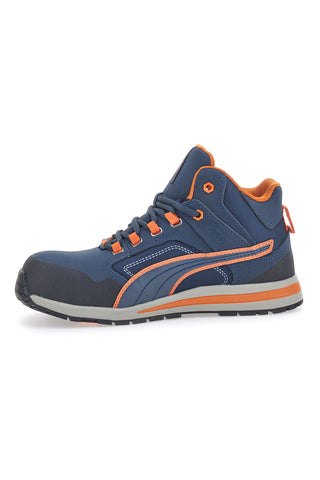 Modri in oranžni varnostni čevlji S3 Puma Safety Crosstwist Mid