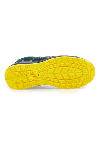 Scarpe antinfortunistiche blu con inserti gialli in pelle Blue Star BS 80