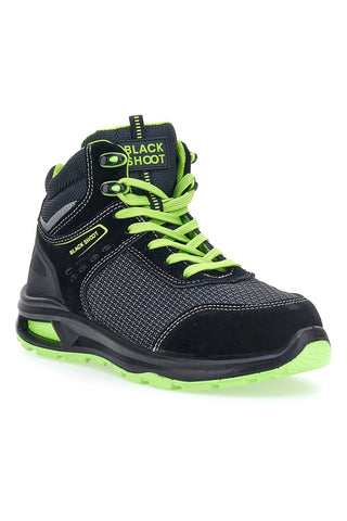 Črno-zeleni varnostni čevlji S1PL Black shoot PK23037