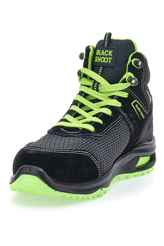 Črno-zeleni varnostni čevlji S1PL Black shoot PK23037
