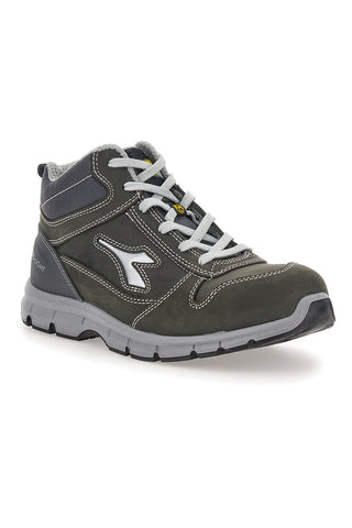 Diadora Run Mid sivi usnjeni varnostni čevlji