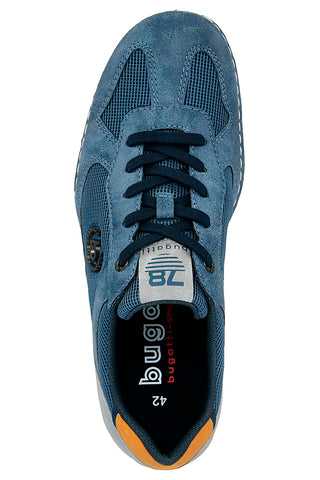 Modri casual čevlji z vezalkami in logotipom Bugatti na strani 324A7P065000