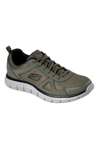 Zelene športne čevlje z usnjenim in mrežastim zgornjim delom SKECHERS TRACK