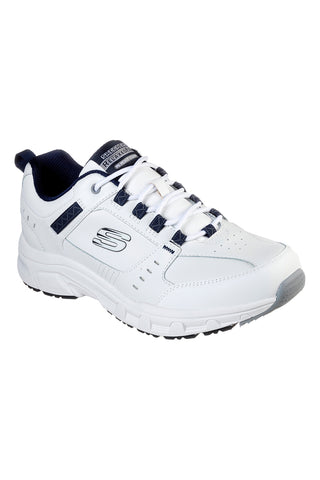 Bele pohodne čevlje z usnjenim zgornjim delom SKECHERS Relaxed Fit: Oak Canyon - Redwick