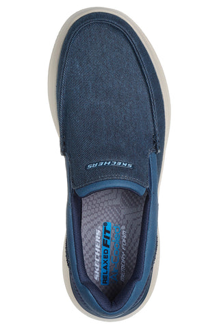 Modri športni copati z usnjenim zgornjim delom Skechers Hasting - Fielden