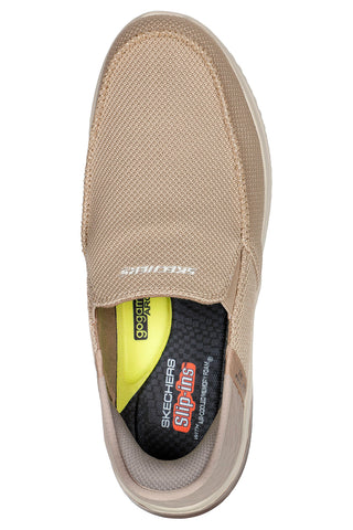 Veganske superge Skechers Slip-ins v barvi taupe: Delson 3.0 - Cabrino