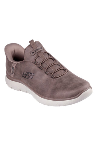 Sneakers taupe slip-on iz umetnega usnja z Memory Foam Skechers Summits Korlo