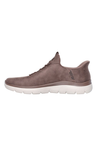 Sneakers taupe slip-on iz umetnega usnja z Memory Foam Skechers Summits Korlo