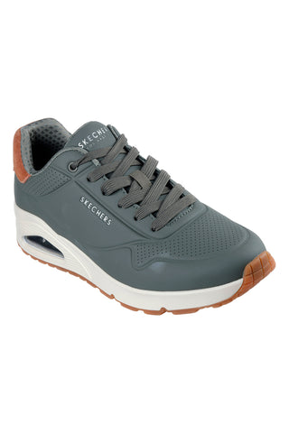 Olive zeleni superge z blaženim podplatom Air-Cooled Memory Foam Skechers Uno Suited On Air