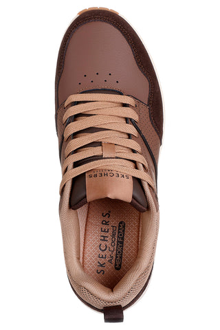 Rjavi športni copati iz usnja in semiša z zračno blazino Skechers Uno Retro One