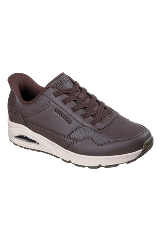 Rjavi superge z zgornjim delom iz duraleatherja in Slip-ins Skechers Uno Banksia Luxe