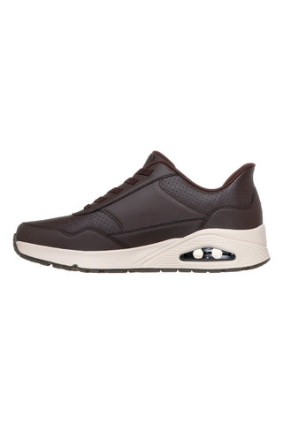 Rjavi superge z zgornjim delom iz duraleatherja in Slip-ins Skechers Uno Banksia Luxe