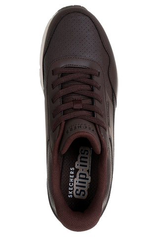 Rjavi superge z zgornjim delom iz duraleatherja in Slip-ins Skechers Uno Banksia Luxe