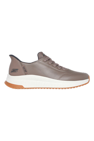 Taupe superge iz umetnega usnja z Memory Foam Skechers Bobs Squad 4 Direct Step