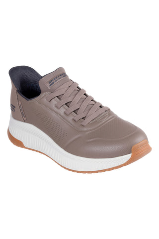 Taupe superge iz umetnega usnja z Memory Foam Skechers Bobs Squad 4 Direct Step
