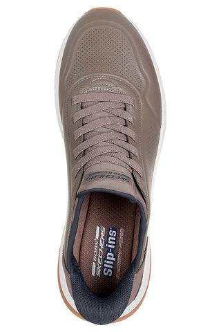Taupe superge iz umetnega usnja z Memory Foam Skechers Bobs Squad 4 Direct Step