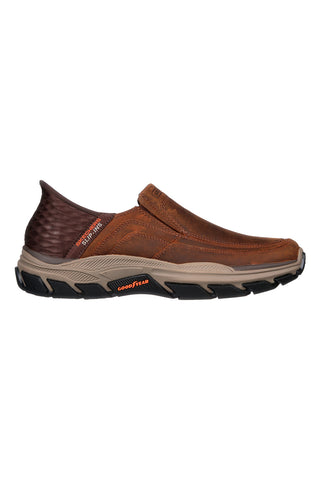 Rjavi usnjeni mokasini z Goodyear podplatom Skechers Respected Elgin
