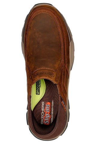 Rjavi usnjeni mokasini z Goodyear podplatom Skechers Respected Elgin