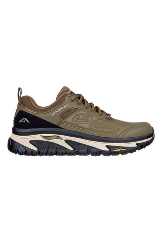 Olive zeleni vodoodporni čevlji za prosti čas Skechers Arch Fit Road Walker-Recon
