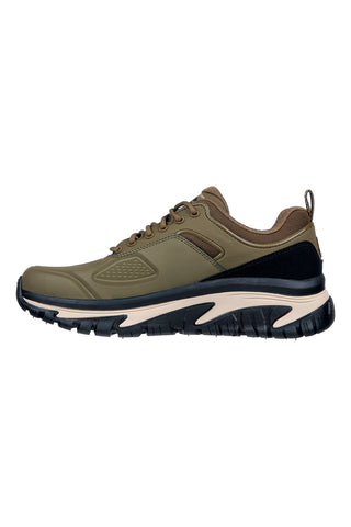 Olive zeleni vodoodporni čevlji za prosti čas Skechers Arch Fit Road Walker-Recon