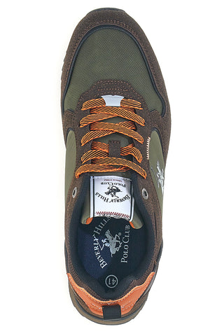 Zelene superge z rjavimi vstavki in oranžnimi detajli Beverly Hills Polo BHM523200