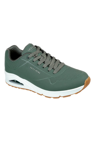 Vojske zelene superge z zračnim blazinico in podplatom iz spominske pene Skechers UNO Stand On Air