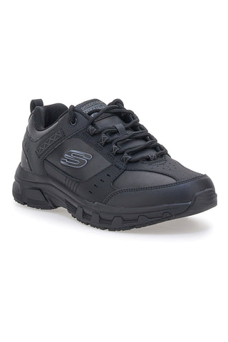Črni usnjeni čevlji za prosti čas z Memory Foam Skechers Oak Canyon Redwick