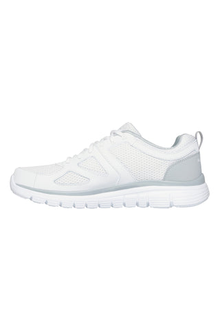 Bele usnjene in mrežaste superge z vložkom iz spominske pene Skechers Burns Agoura za moške