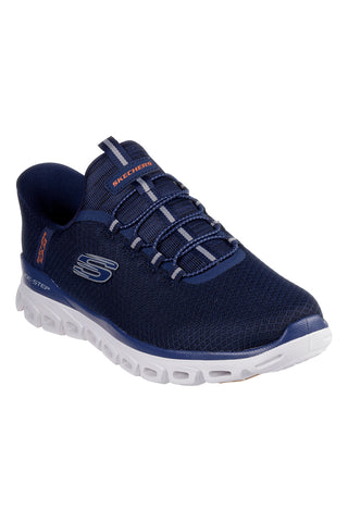 Modri navijski slip-on superge z Glide-Step in spominsko peno Skechers Glide-Step Noxus