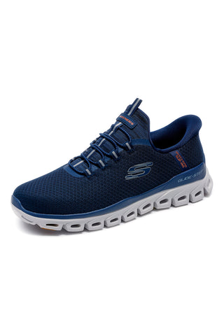 Modri navijski slip-on superge z Glide-Step in spominsko peno Skechers Glide-Step Noxus