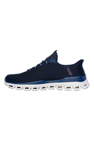 Modri navijski slip-on superge z Glide-Step in spominsko peno Skechers Glide-Step Noxus