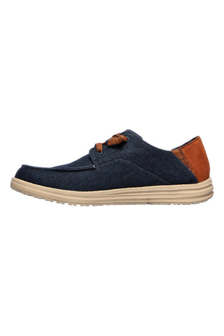 Modri mokasini Relaxed Fit s spominsko peno Skechers Melson Planon