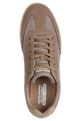 Taupe nizke športne copate s čipkami Skechers Placer Vinson